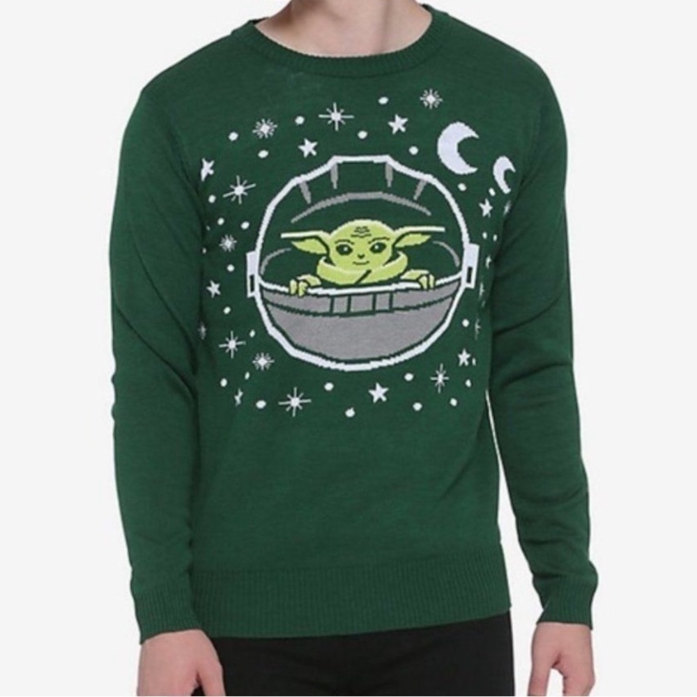 Star Wars The Mandalorian The Child Grogu Baby Yoda Sweater - Picture 1 of 8